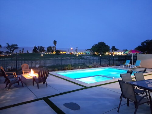 Luxury Golf Retreat w/ Saltwater Pool, Spa &  View, Walk2-Coachella, Stagecoach