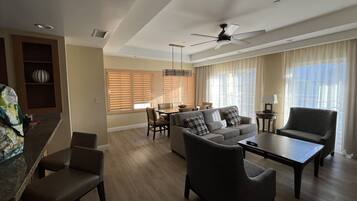 Smart TV, DVD player, foosball, table tennis