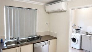 Microwave, oven, dishwasher, high chair