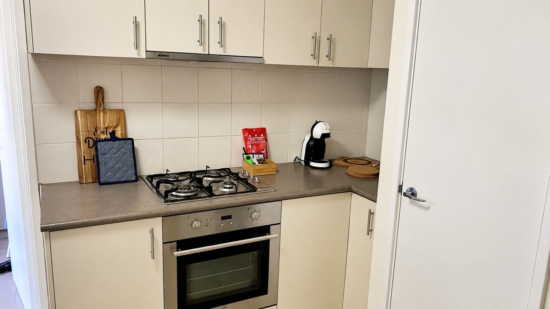 Microwave, oven, dishwasher, high chair