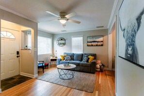 Älytelevisio, takka, kirjoja