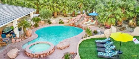 Piscine extérieure, piscine chauffée