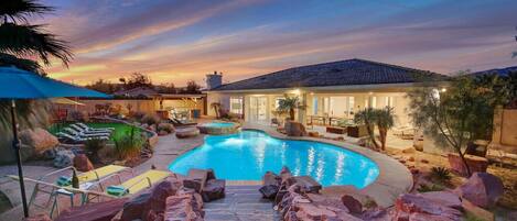 Outdoor pool, a heated pool