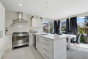 Fridge, microwave, dishwasher, coffee/tea maker