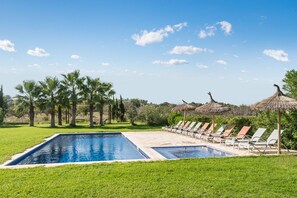 Pool - Holiday Home Finca Na Blanca with Sea View, Pool, Wi-Fi, Terraces & Garden (PETRA)