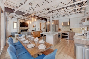 Fridge, microwave, oven, stovetop - Downtown WP Riverfront Chalet 280 I Rooftop Hot Tub I Great Views I Theatre I Discounted Attractions (Winter Park)