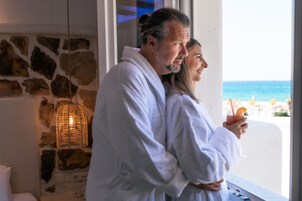 Deluxe Double or Twin Room, Sea View | In-room safe, blackout drapes, free wired internet, bed sheets