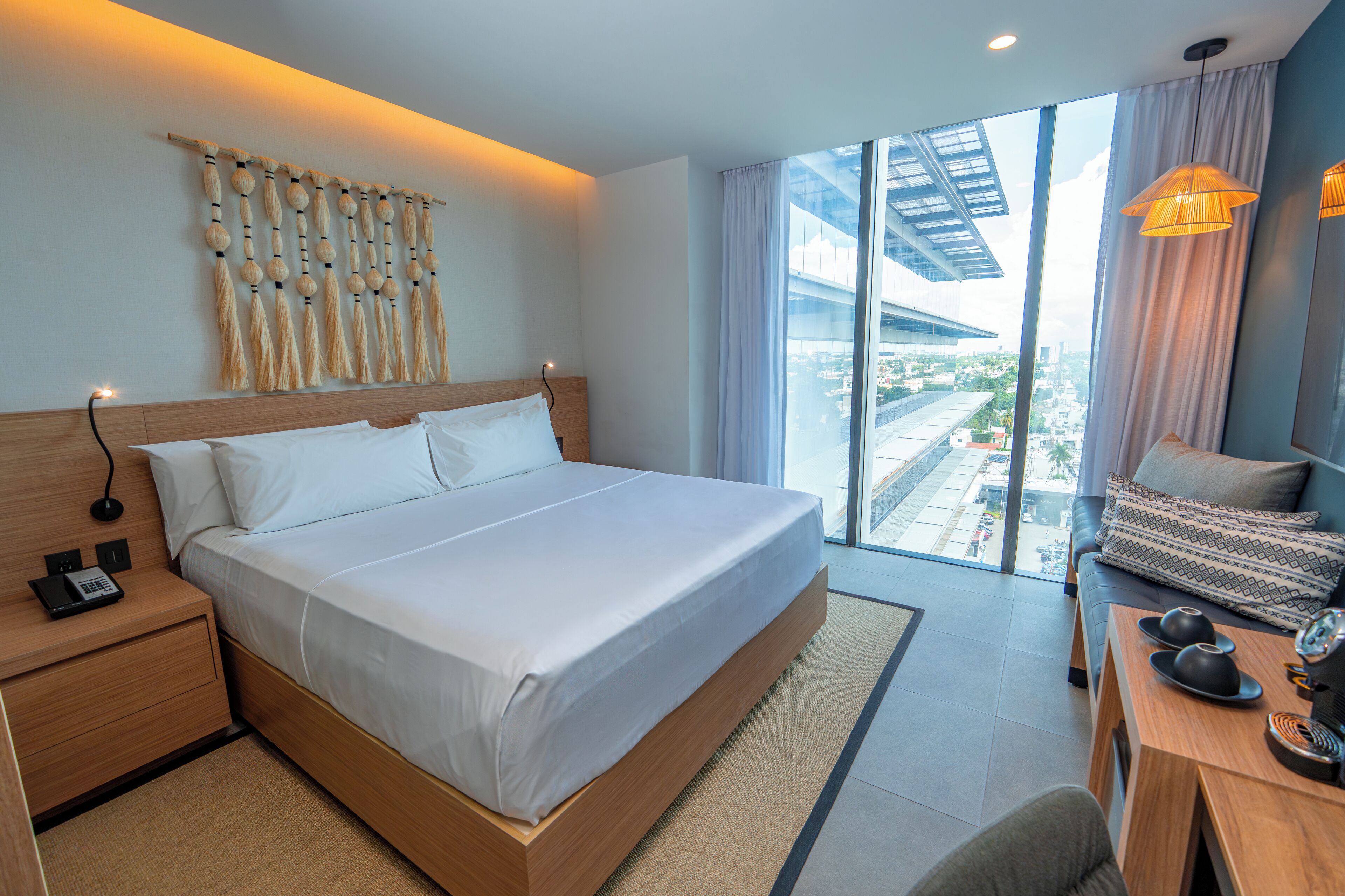 Premium Room, 1 King Bed, City View, Corner | In-room safe, desk, laptop workspace, blackout drapes