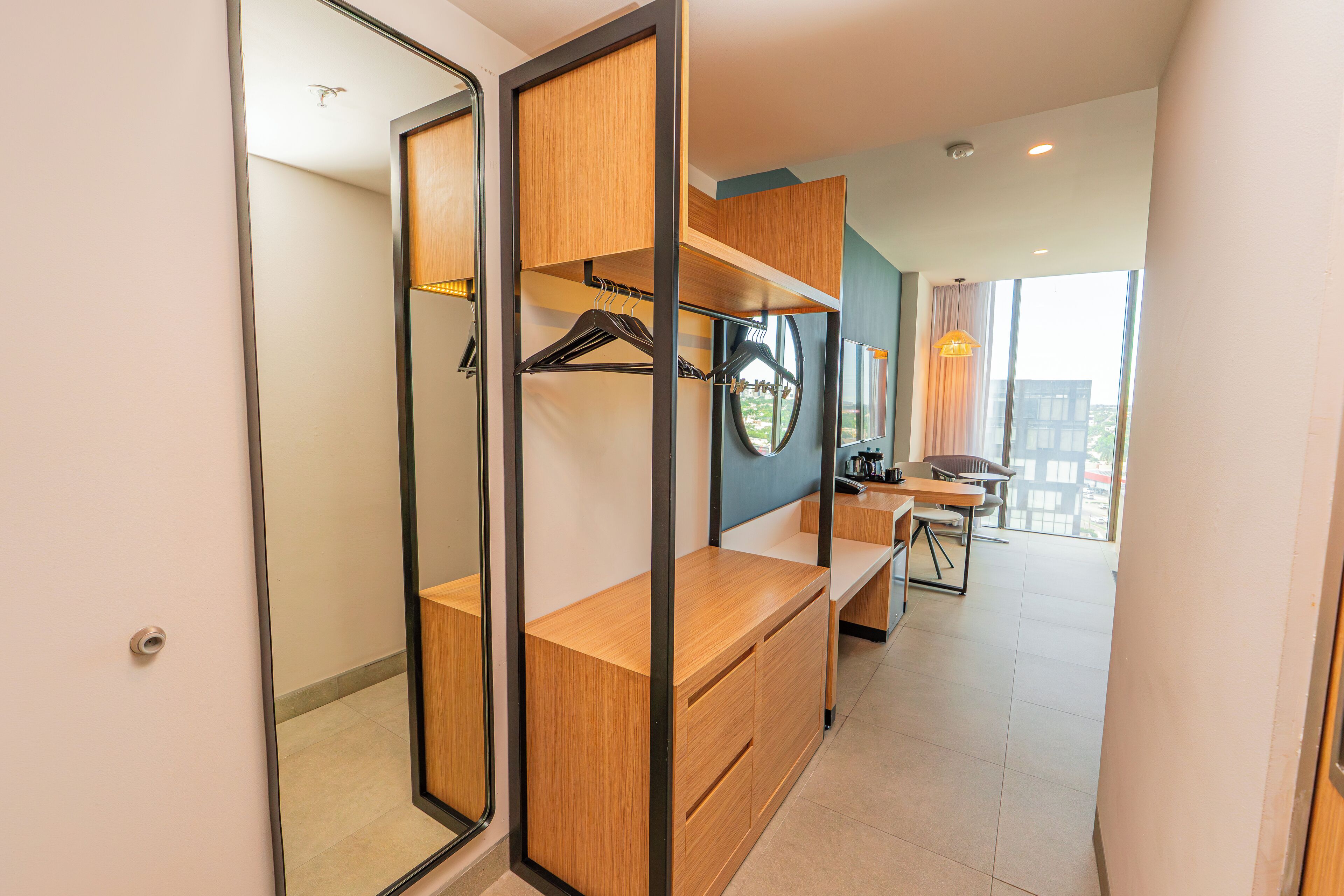 Standard Room, 2 Double Beds, City View | In-room safe, desk, laptop workspace, blackout drapes