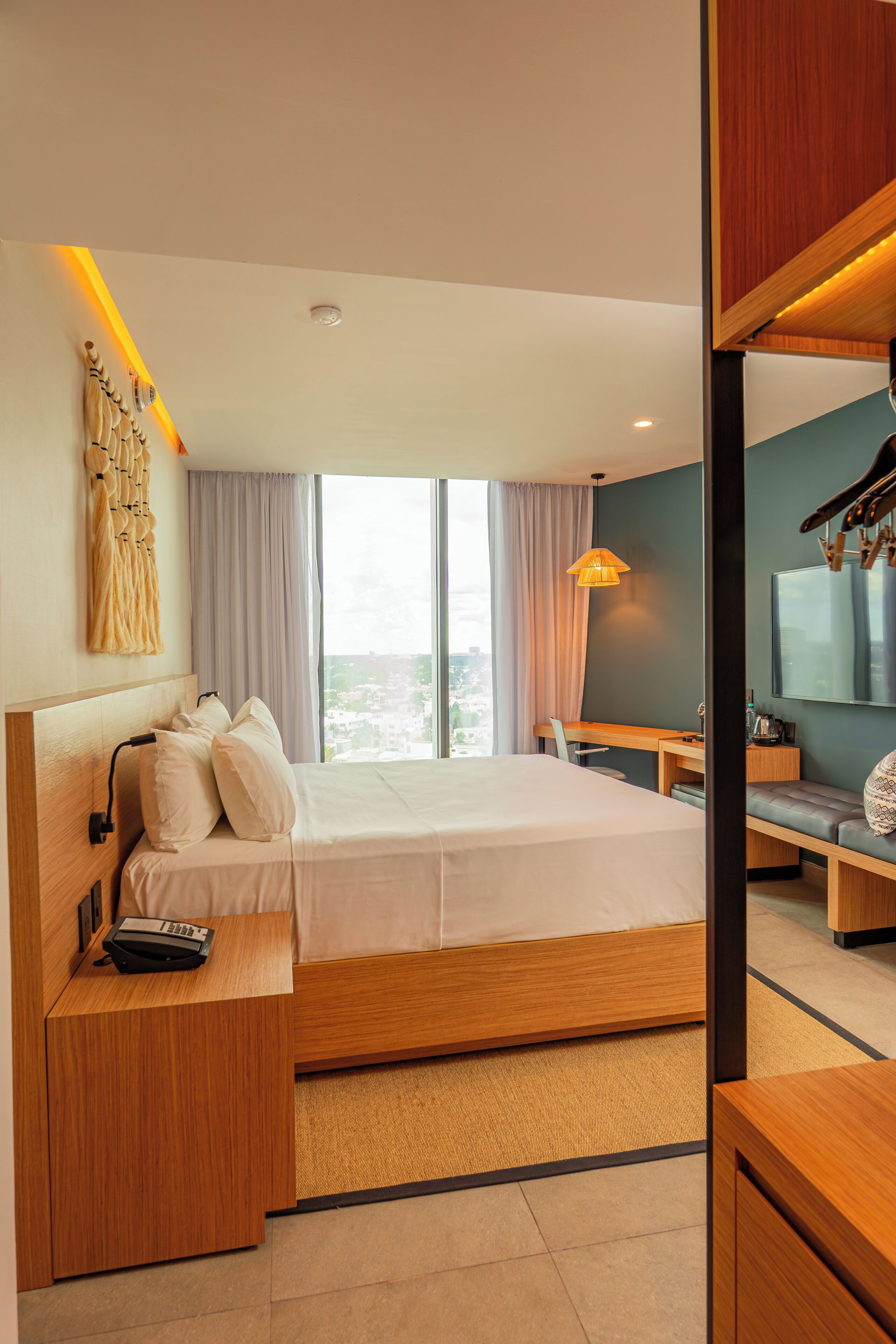 In-room safe, desk, laptop workspace, blackout drapes