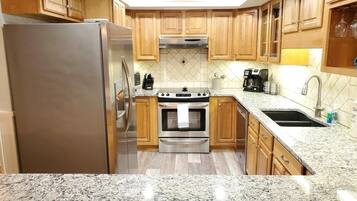 Condo, 2 Bedrooms | Private kitchen | Microwave, dishwasher