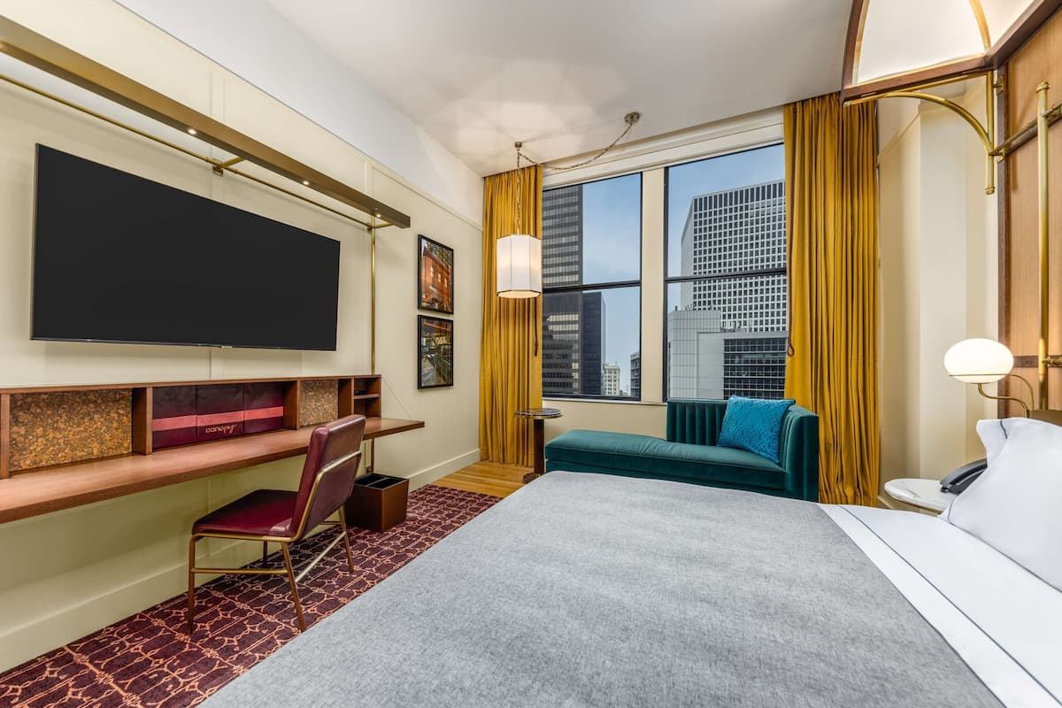 In-room safe, desk, laptop workspace, blackout drapes