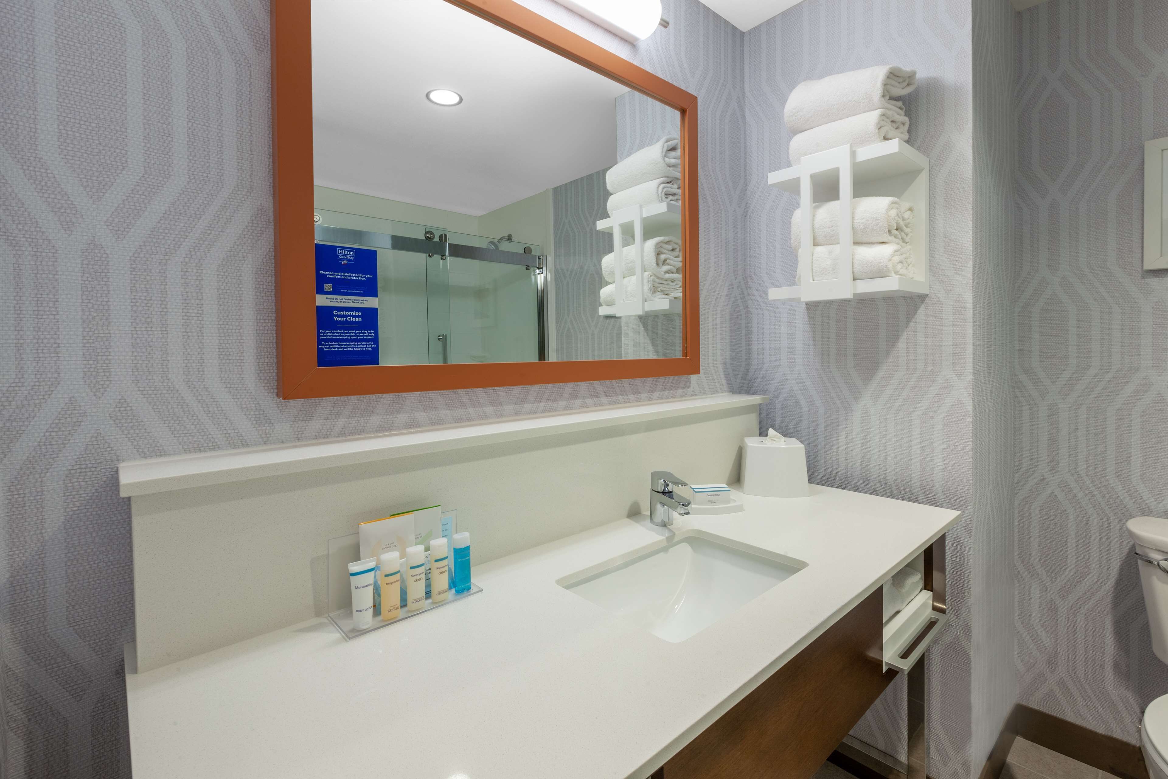 room, 2 queen beds, refrigerator & microwave | bathroom shower