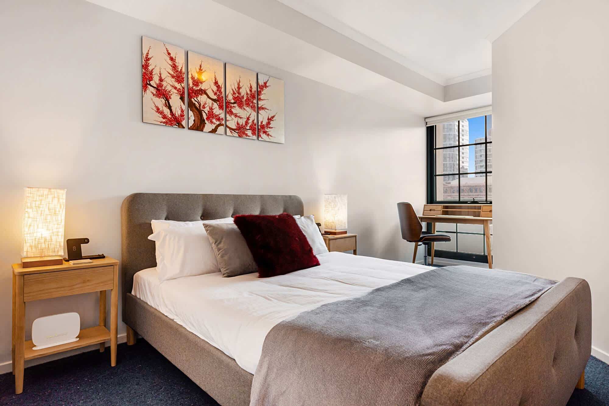 2 sovrum, skrivbord, strykjärn/strykbräda och wi-fi