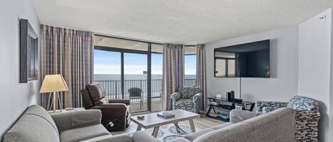 TV, DVD player, stereo