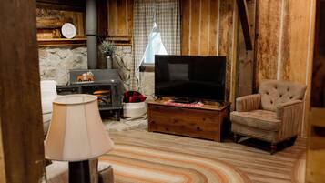 Smart TV, fireplace, DVD player