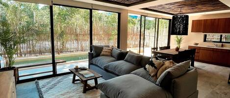 Smart TV, books, stereo