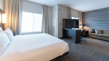 Studio - 1 kingsize-säng med bäddsoffa (Hearing Accessible) | Bäddmadrasser, skrivbord, strykjärn/strykbräda och gratis wi-fi