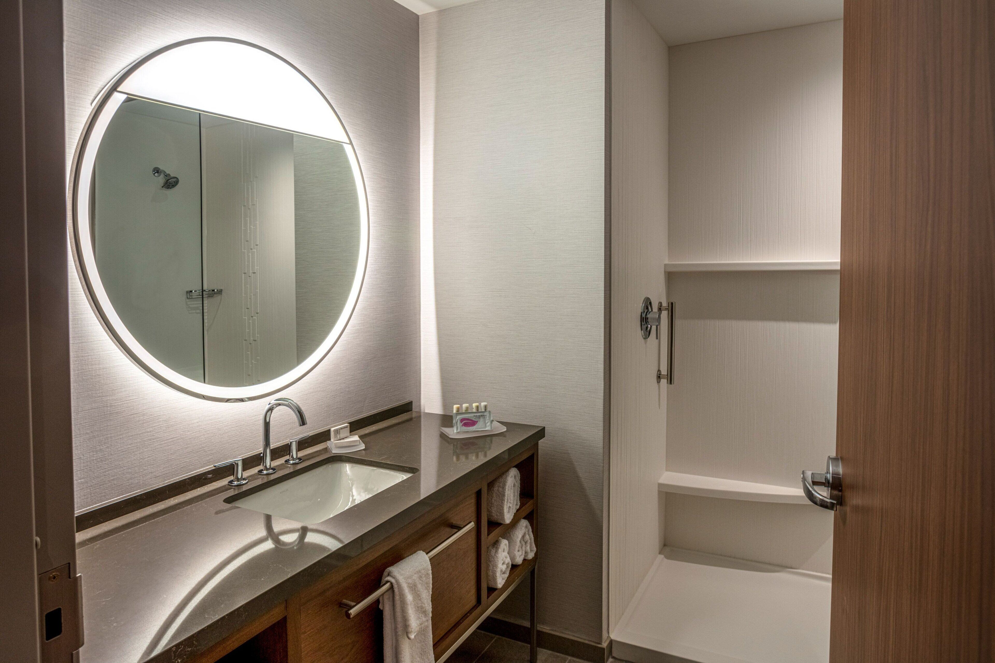 shower, rainfall showerhead, hair dryer, soap