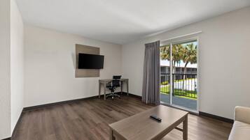 Desk, blackout curtains, iron/ironing board, free WiFi