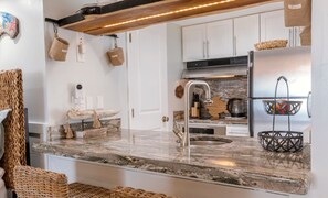 Fridge, microwave, oven, stovetop - Stunning Ocean Views STEPS from the Beach with Pool! Fabulous 4th Floor Studio! (New Smyrna Beach)