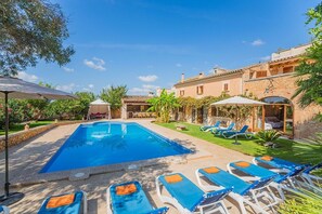 Pool - Vacation Home Es Porrassar with Mountain View, Pool, Wi-Fi, A/C, Terraces & Garden (Cas concos)