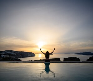 Honeymoon Villa, Private Pool, Sea View | Beach/ocean view - Ambeli Sunset Villas (Santorini)
