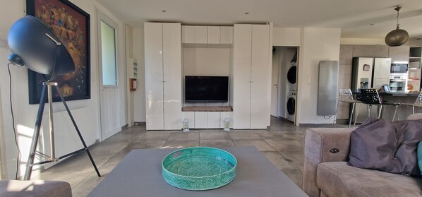 Smart-TV, Kamin, Videospiele, DVD-Player