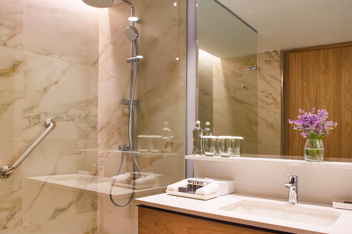 Hypo-allergenic bedding, minibar, in-room safe, desk