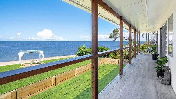 Balcony - Absolute Beachfront Holiday House (Beachmere)
