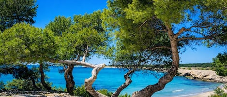 Sur la plage, chaise longue