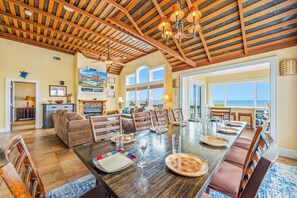 Dining - Premier Oceanfront Dog Friendly w/ Pool, Elevator, Hot Tub, EV Charger, Game Rm (Hatteras)