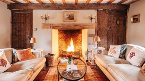 Televisión, chimenea