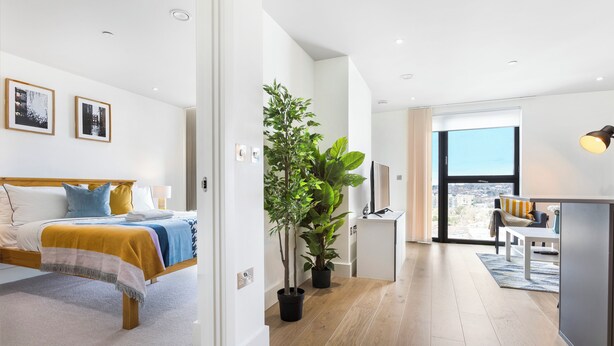 1 chambre, fer et planche à repasser