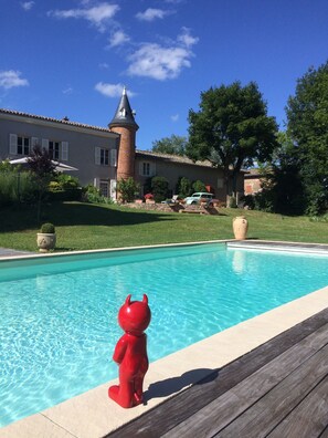 Outdoor pool, a heated pool