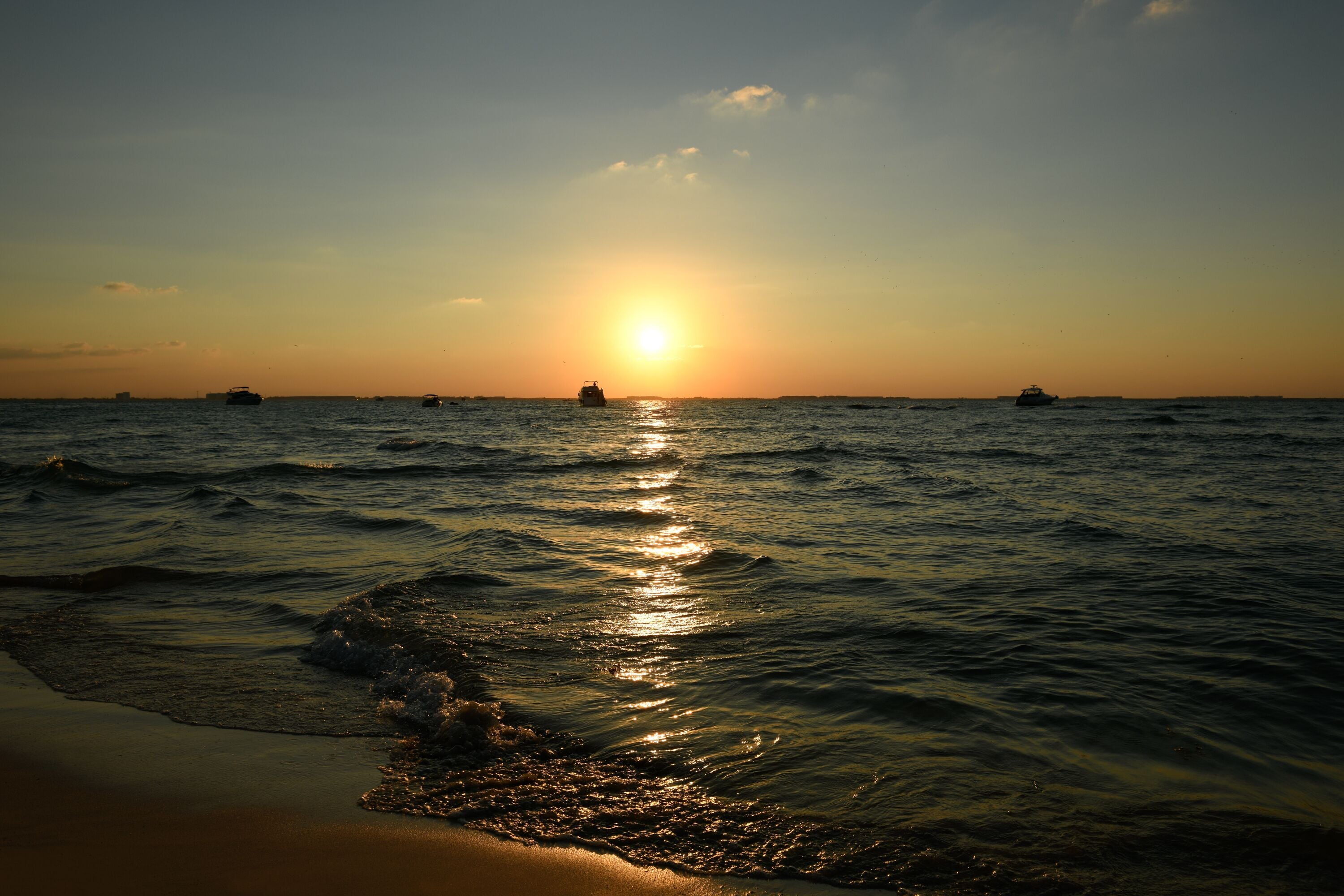 on the beach, white sand, sun-loungers, beach umbrellas