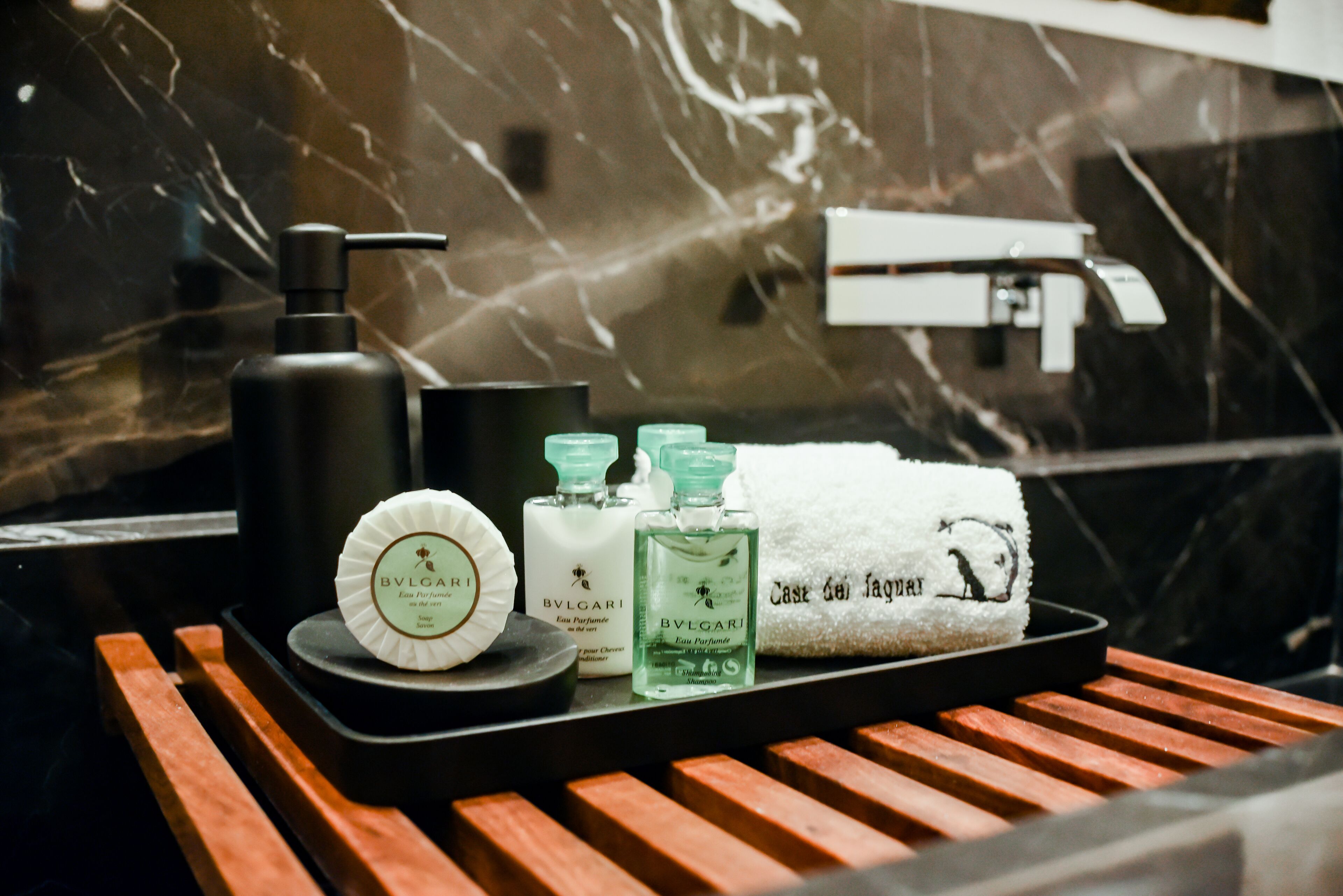 master suite | bathroom amenities | shower, rainfall showerhead, designer toiletries, hair dryer