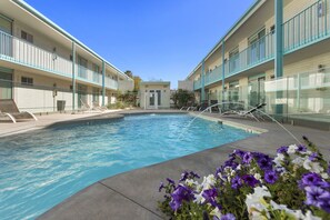Una piscina al aire libre