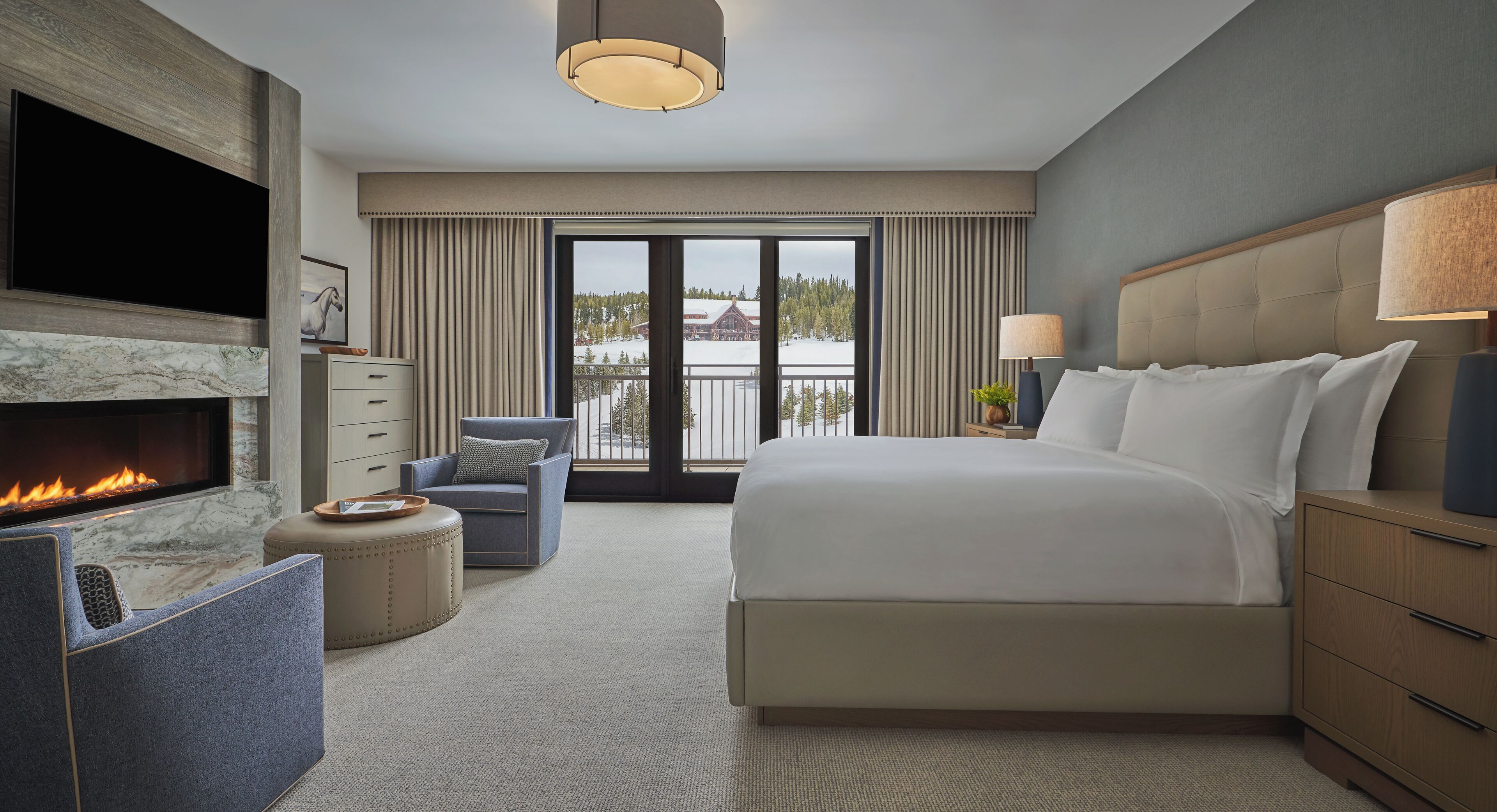 Premium bedding, down comforters, pillowtop beds, in-room safe