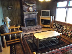 Fernseher, Kamin, Netflix, DVD-Player