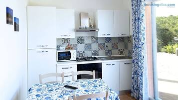 Fridge, microwave, oven