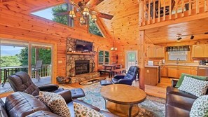 Smart TV, fireplace, DVD player, foosball