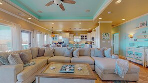 TV, offices - The Real Deal: 3  BR, 2  BA House in Port Bolivar, Sleeps 14 (Bolivar Peninsula)