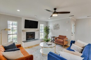 TV, fireplace, stereo, offices