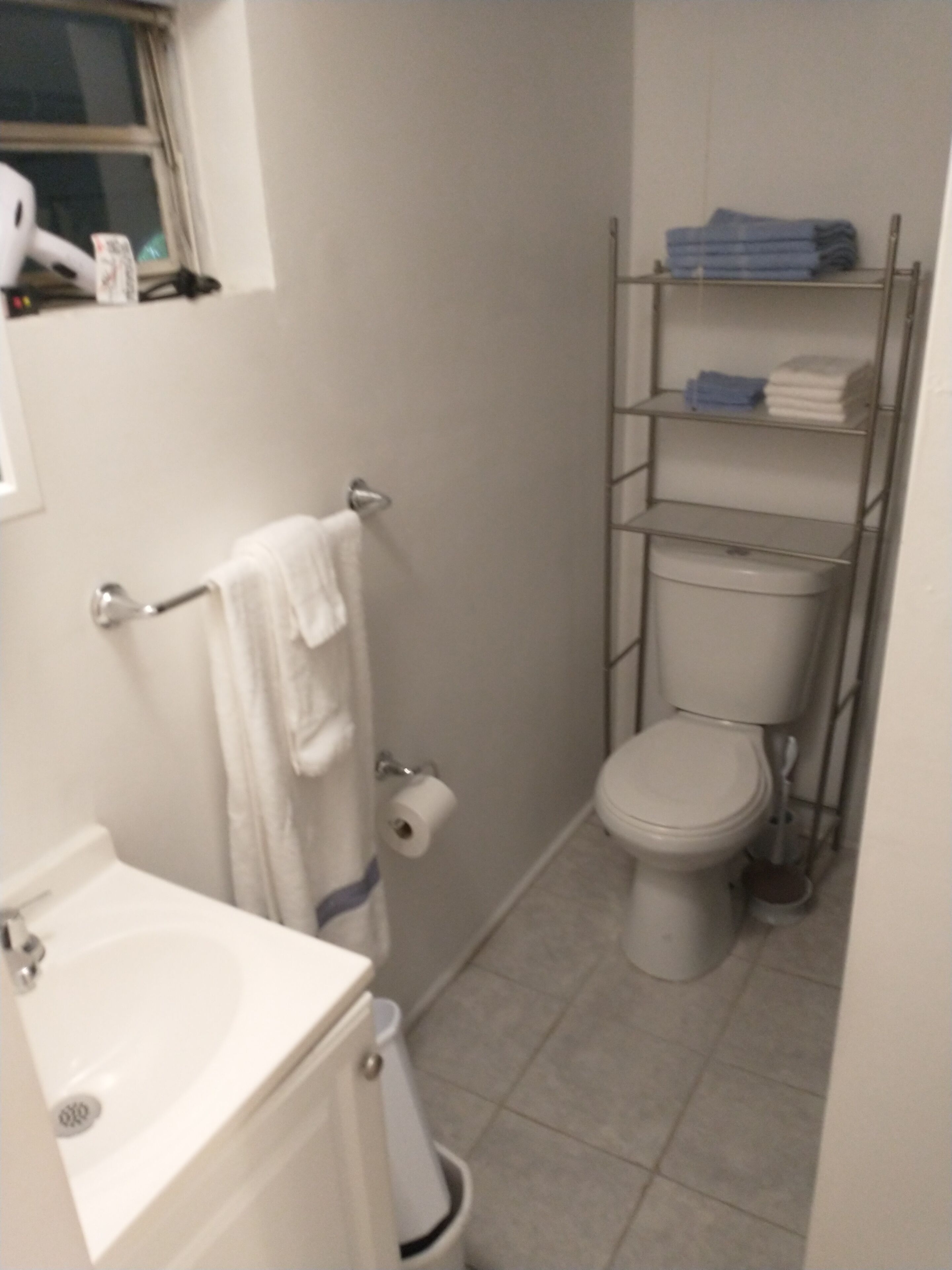 Hair dryer, towels