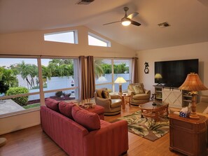 Smart TV, books, stereo, computer monitors