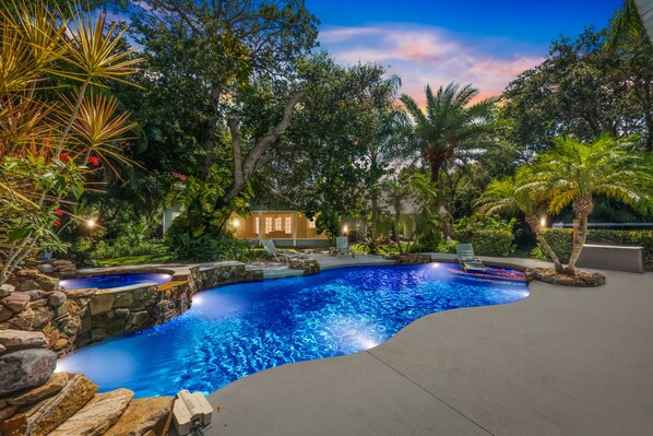 Outdoor pool, a heated pool - Tropical Resort Style Retreat w/ Pool House 4BR, 3 Bath (Stuart)
