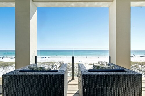 Big House by the Sea - Beach Front Home with Large Private Pool, Theater & Bar