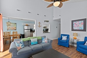 TV, DVD player, books