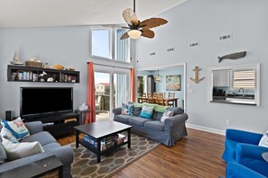 TV, DVD player, books